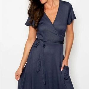 Chic Navy Maxi Wrap Dress